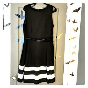 Calvin Klein black and white dress